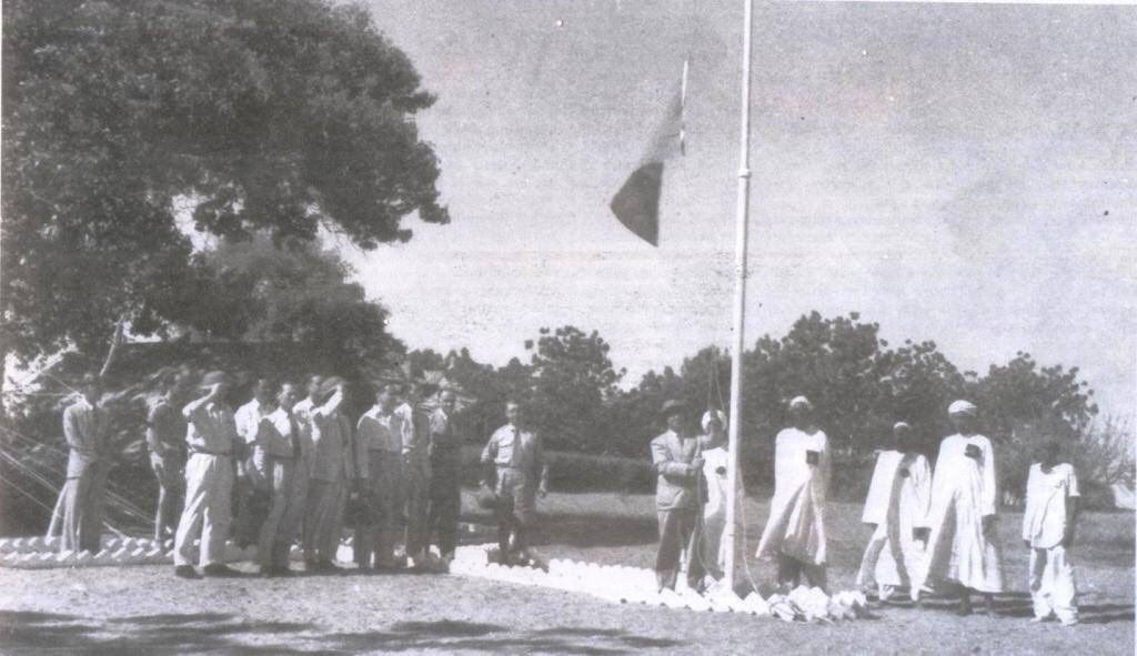 Raising the Union Flag, Lokoja, Nigeria, January 1, 1900.