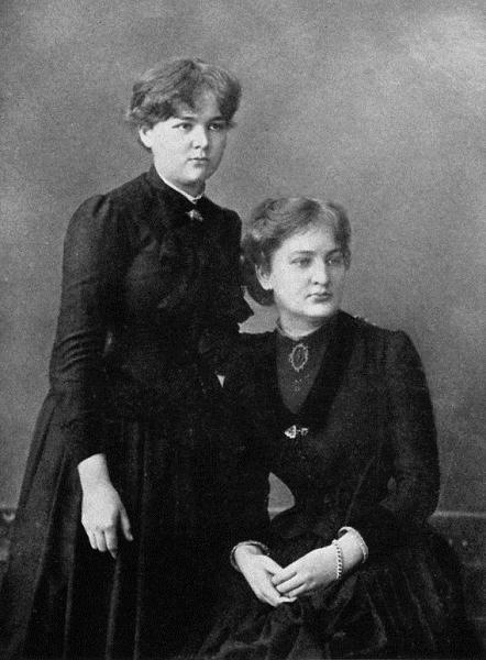 Marya Sklodowska and her sister, Bronislawa, 1886.